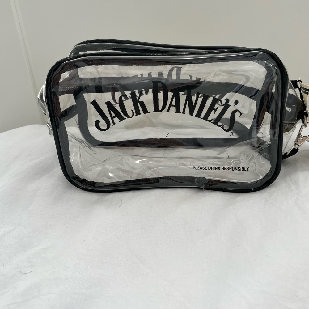 Jack Daniels Bag Tailgate Clear Zipper Travel Purse Stadium Game Festival